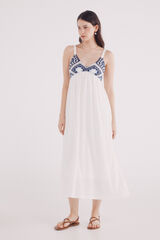 Springfield Vestido midi combinado crochet marfil