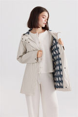 Springfield Chamarra impermeable con capucha beige