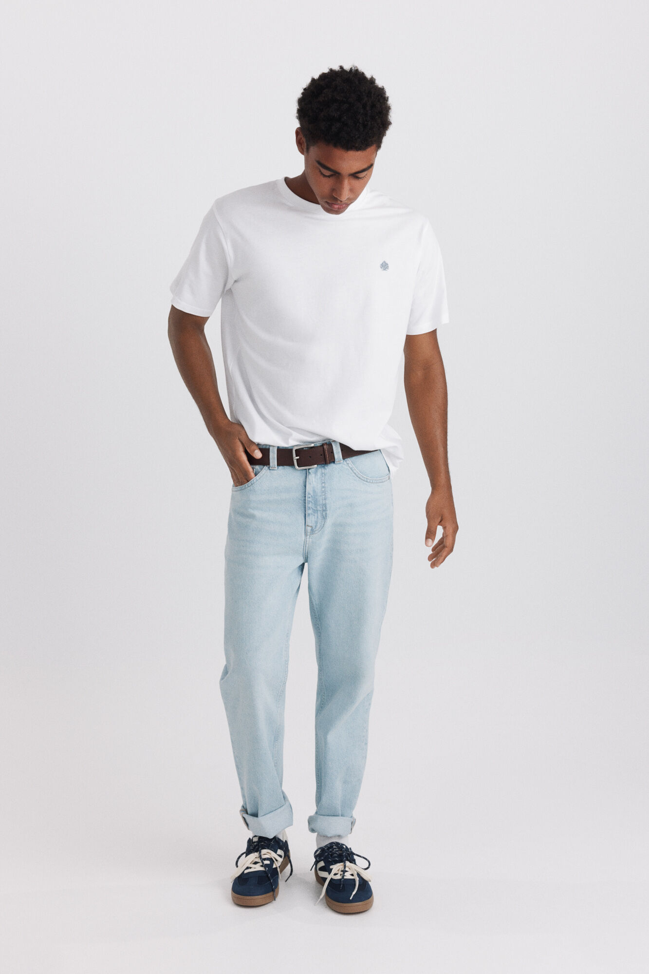 Springfield Jeans lavado claro straight fit azul indigo