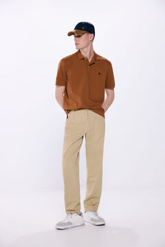 Springfield Polo piqué basico regular fit café