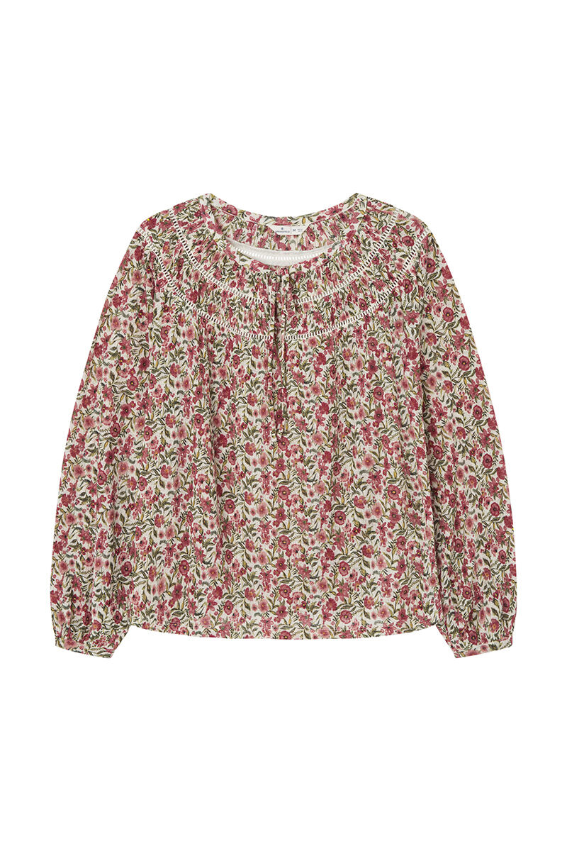 Springfield Blusa estampada lace beige