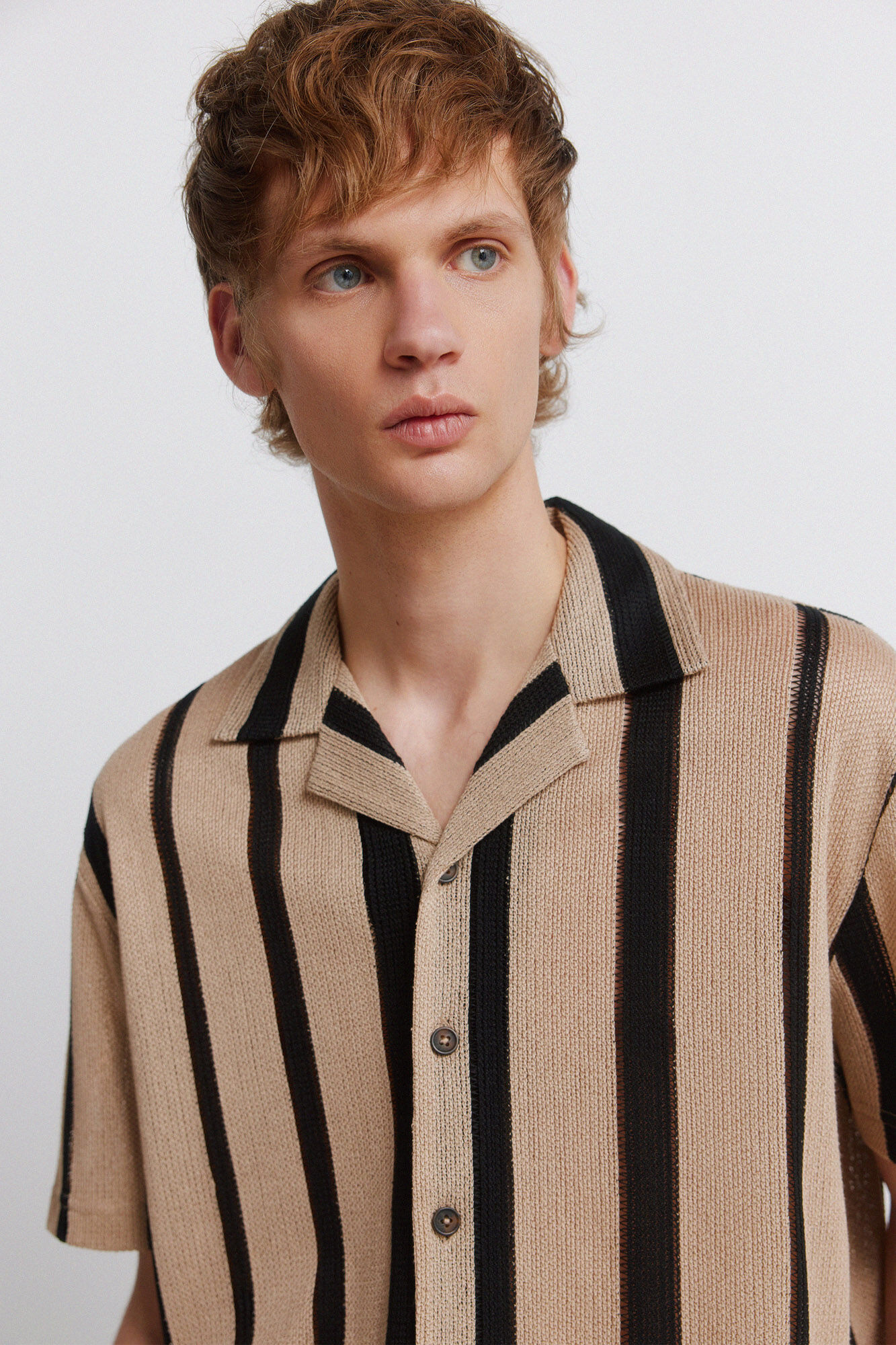 Springfield Polo camisero de estructura regular fit beige