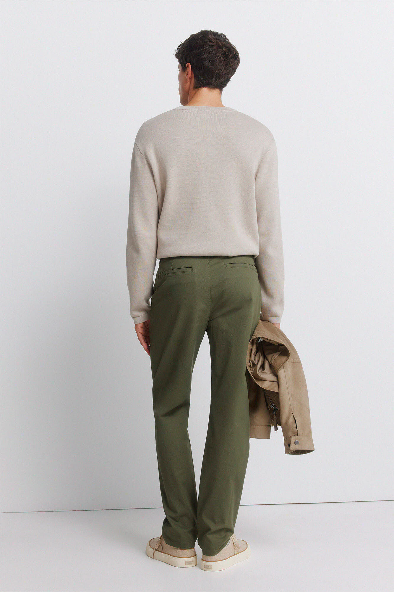 Springfield Pantal&oacute;n chino microestampado slim fit kaki