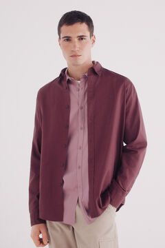 Springfield Camisa estructura tinte en prenda púrpura