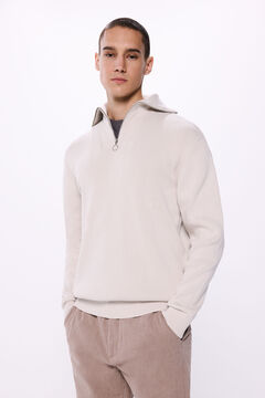 Springfield Suéter moda cuello cremallera café
