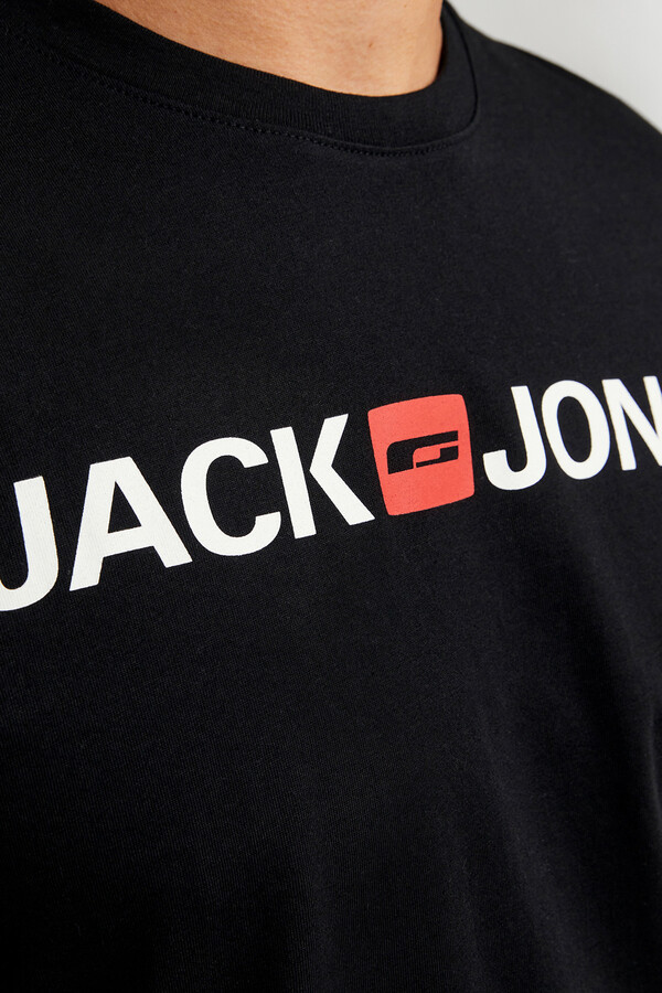 Jack & Jones Playera estándar fit negro