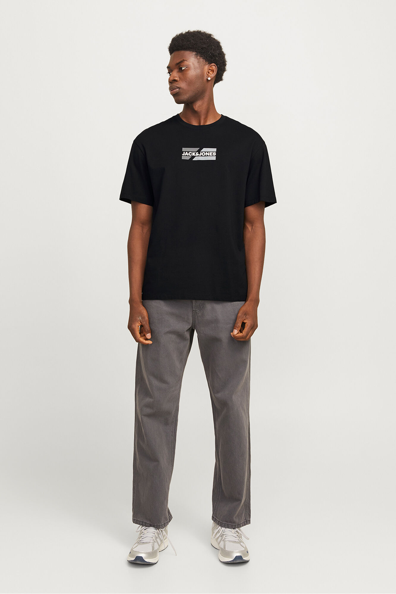 Jack & Jones Playera regular fit logo negro