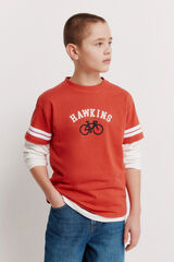 Springfield Kids Playera manga corta a rayas para ni&ntilde;o rojo