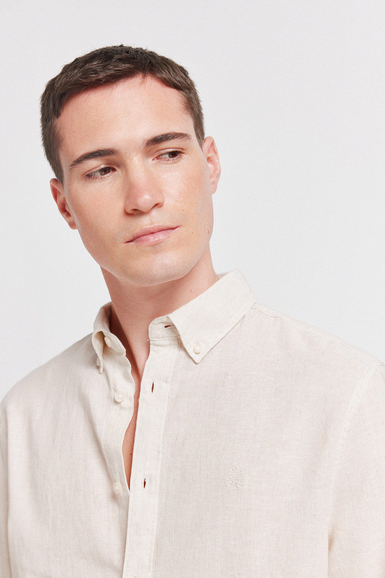 Springfield Camisa lino beige