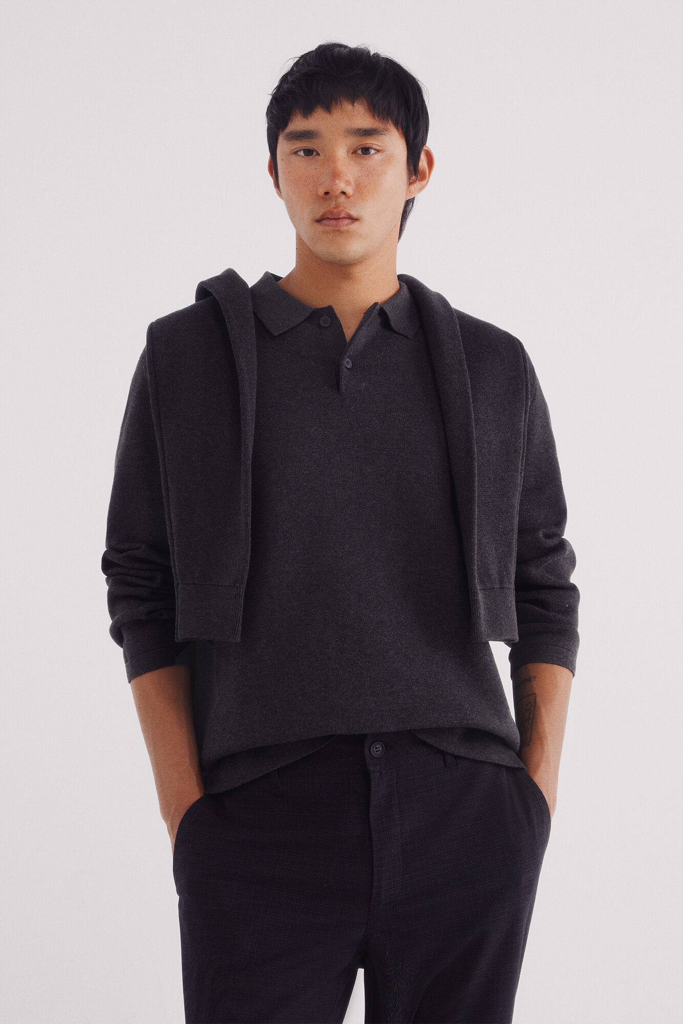 Springfield Jersey de cuello polo con botones