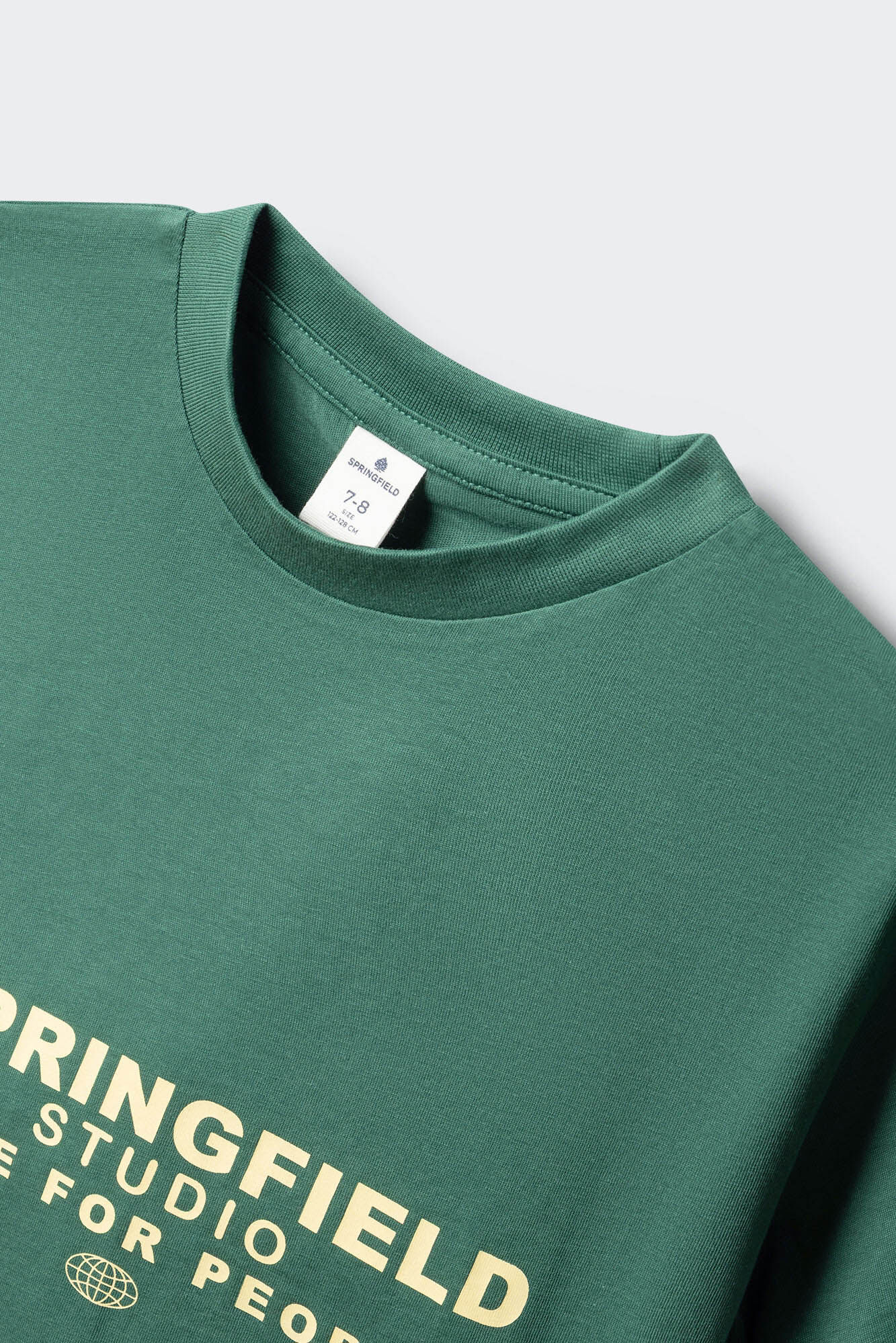 Springfield Kids Playera manga corta boxy para ni&ntilde;o verde