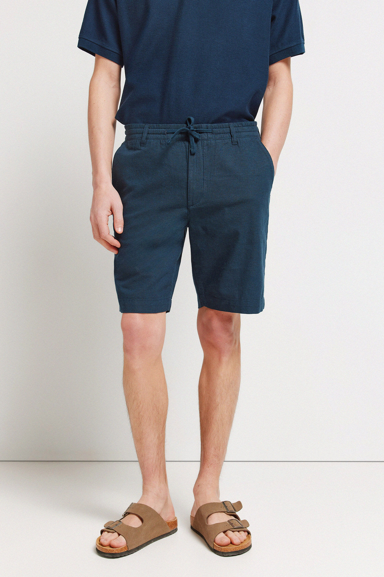 Springfield Bermudas slim fit c&oacute;modas de lino azul