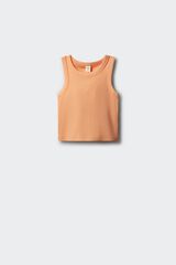 Springfield Kids Top de rib bordado de estrella para ni&ntilde;a naranja