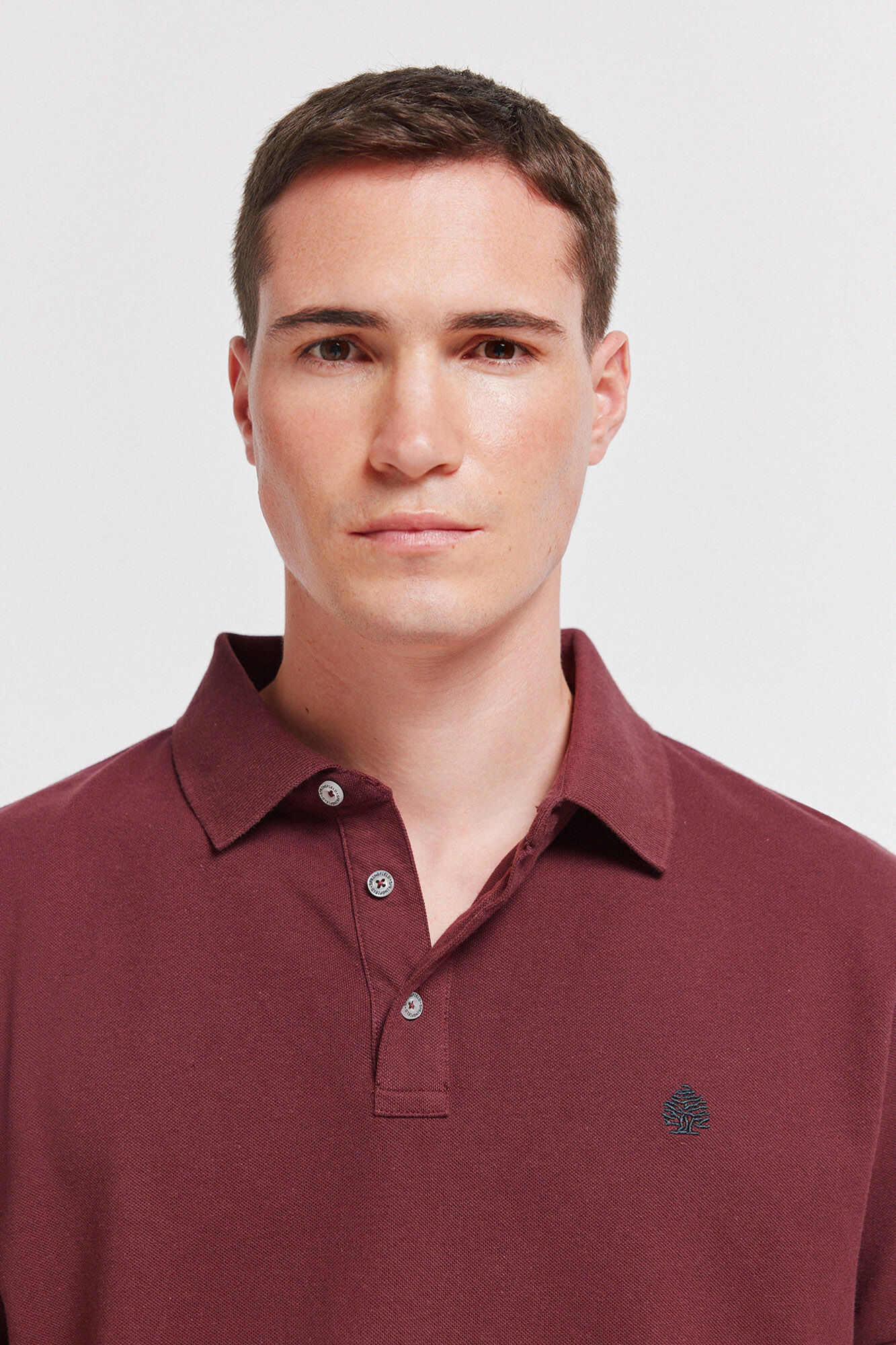 Springfield Polo piqu&eacute; de pu&ntilde;o de contraste slim fit p&uacute;rpura