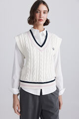 Springfield Chaleco de tejido blanco