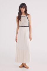 Springfield Vestido midi crochet bambula amarillo