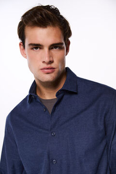 Springfield Camisa micro pata de gallo azulado