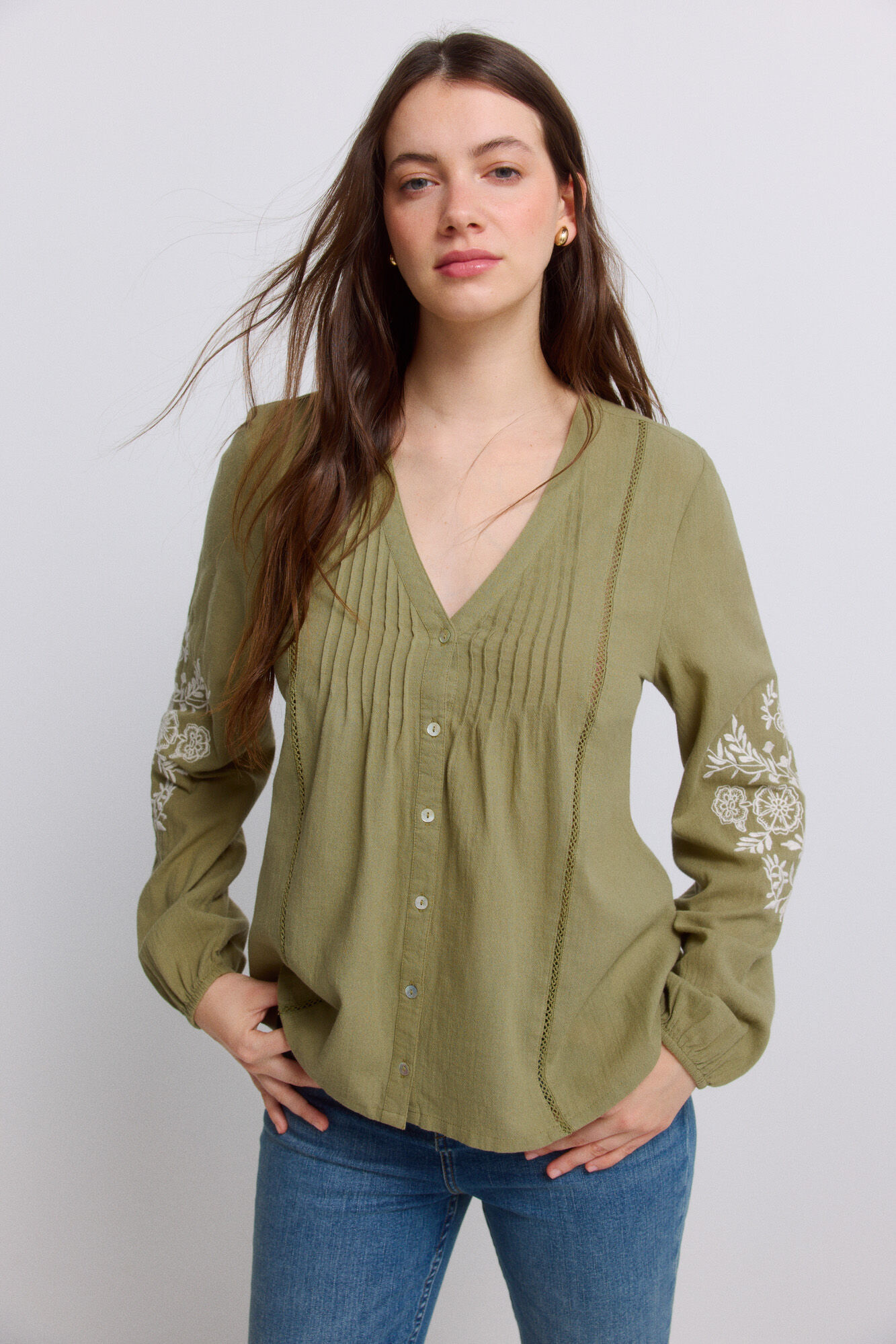 Springfield Blusa rom&aacute;ntica bordada