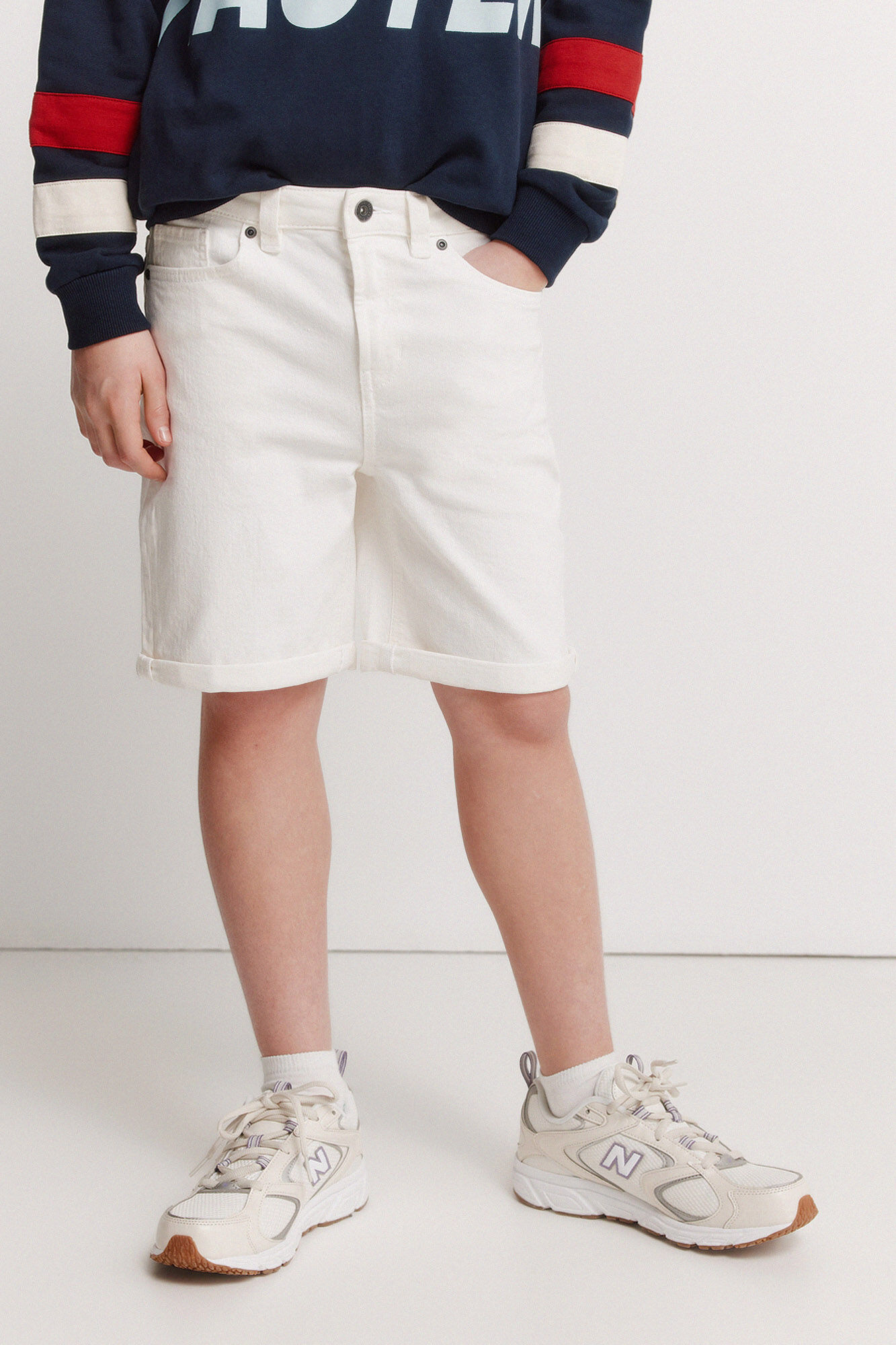 Springfield Kids Bermudas para ni&ntilde;o de denim blanco