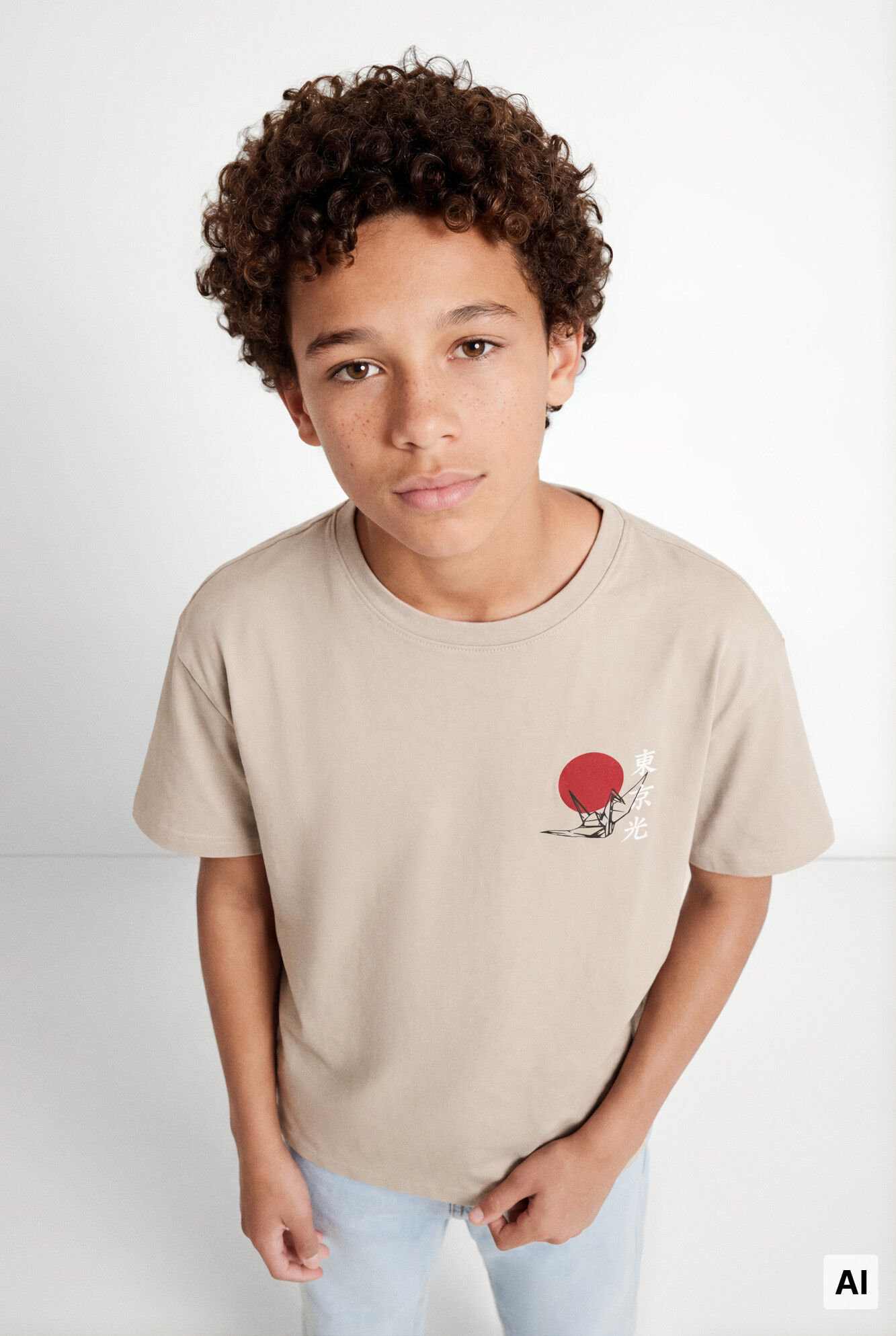Springfield Kids Playera manga corta Monte Fuji ni&ntilde;o caf&eacute;