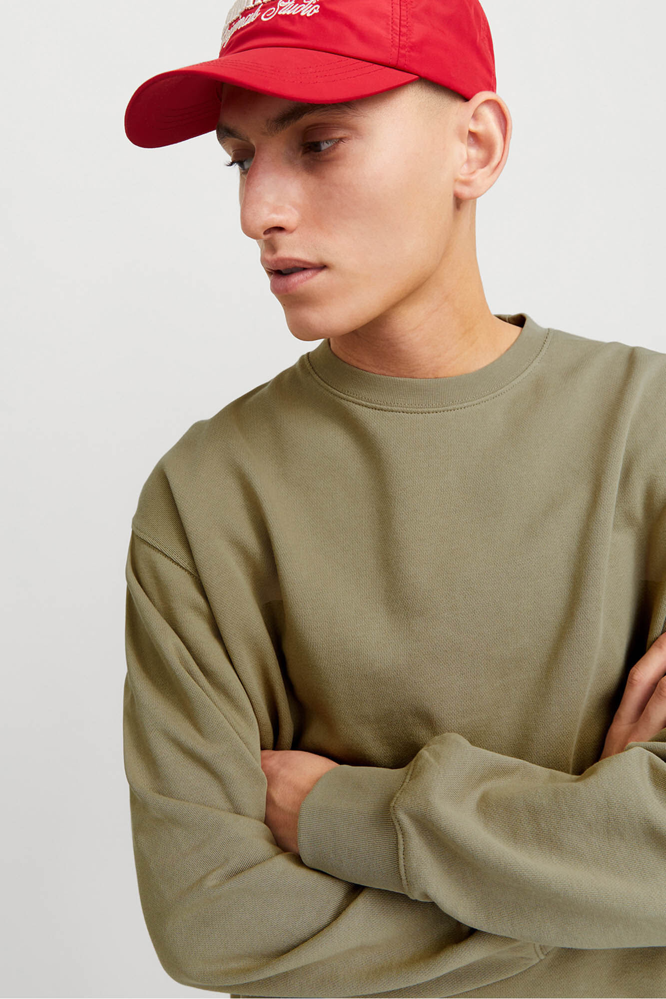 Jack & Jones Sudadera lisa regular fit gris