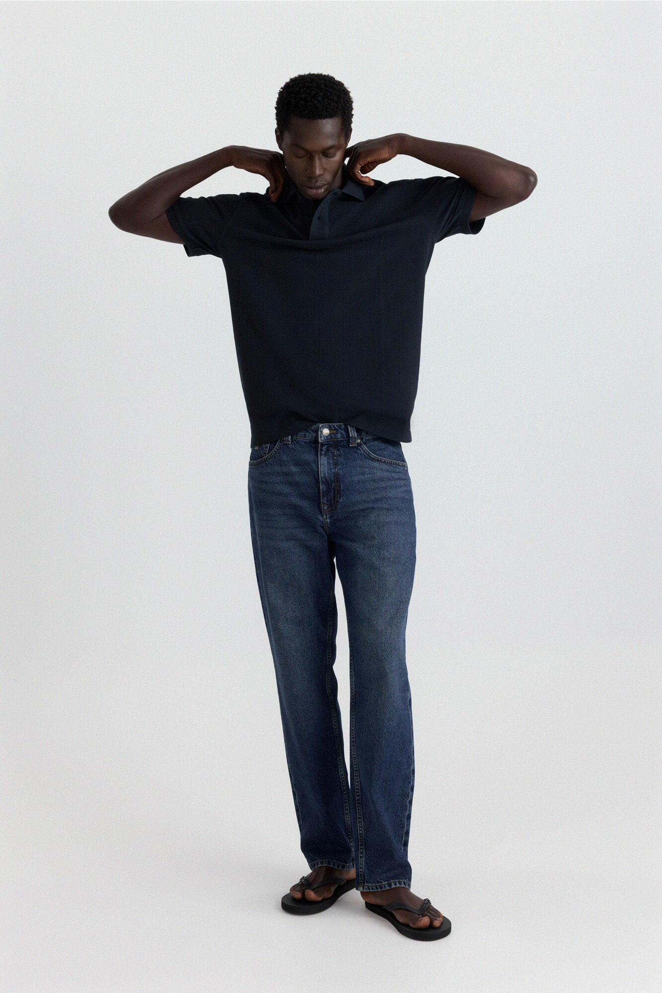 Springfield Polo de estructura slim fit azul