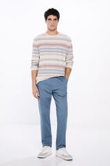 Springfield Pantalón chino microestampado slim fit azul