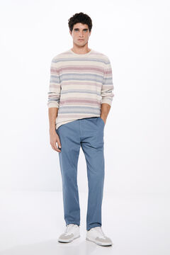 Springfield Pantalón chino microestampado slim fit azul