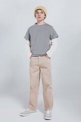 Springfield Kids Pantalón 5 bolsilos ancho niño beige