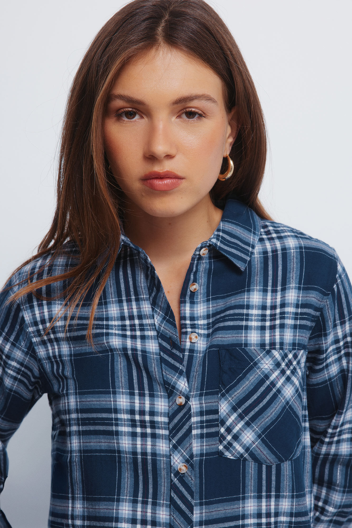 Springfield Camisa de cuadros de l&uacute;rex con bolsillo marino