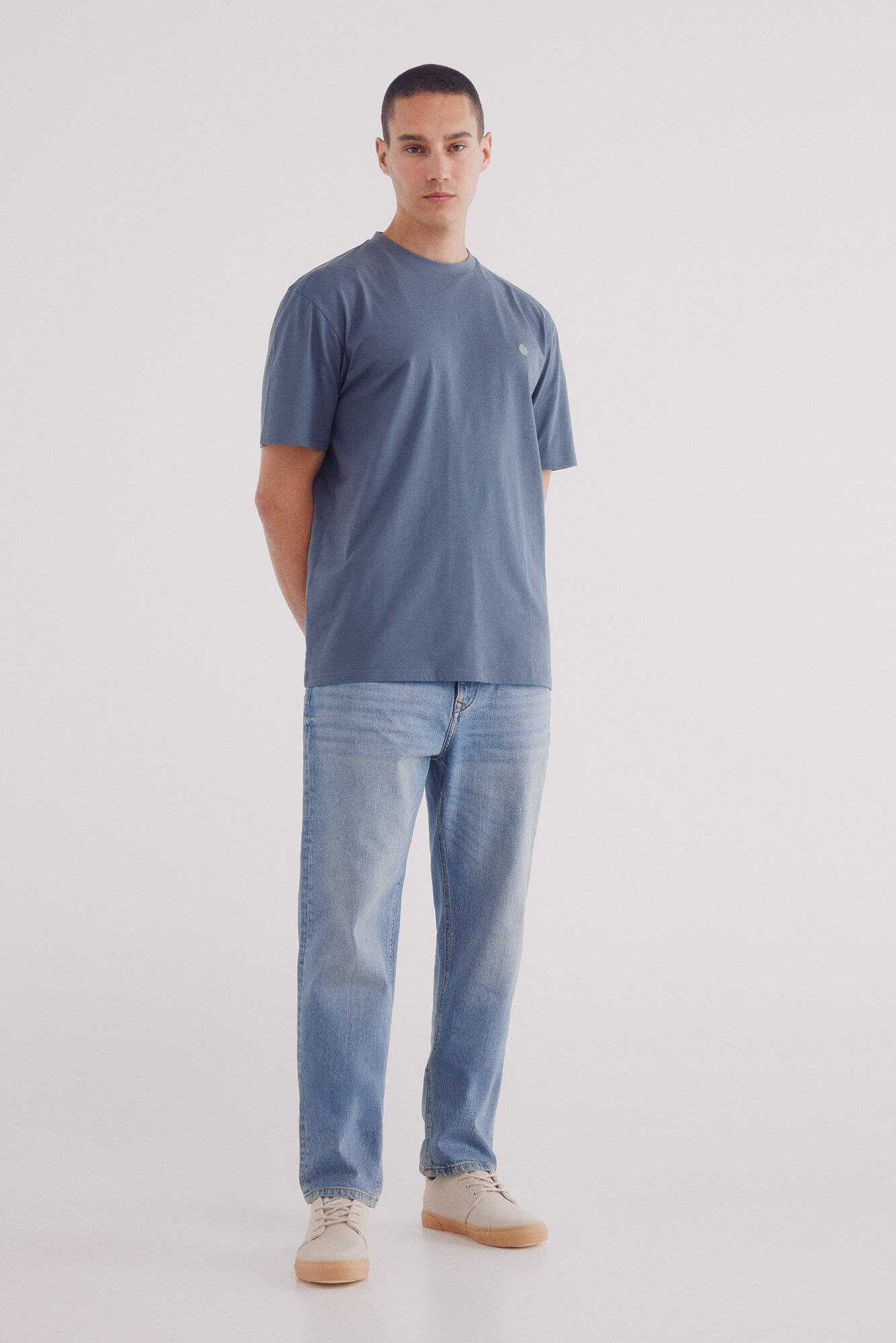 Springfield Playera b&aacute;sica cuello redondo azul