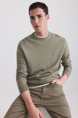 Springfield Su&eacute;ter b&aacute;sico cuello redondo khaki