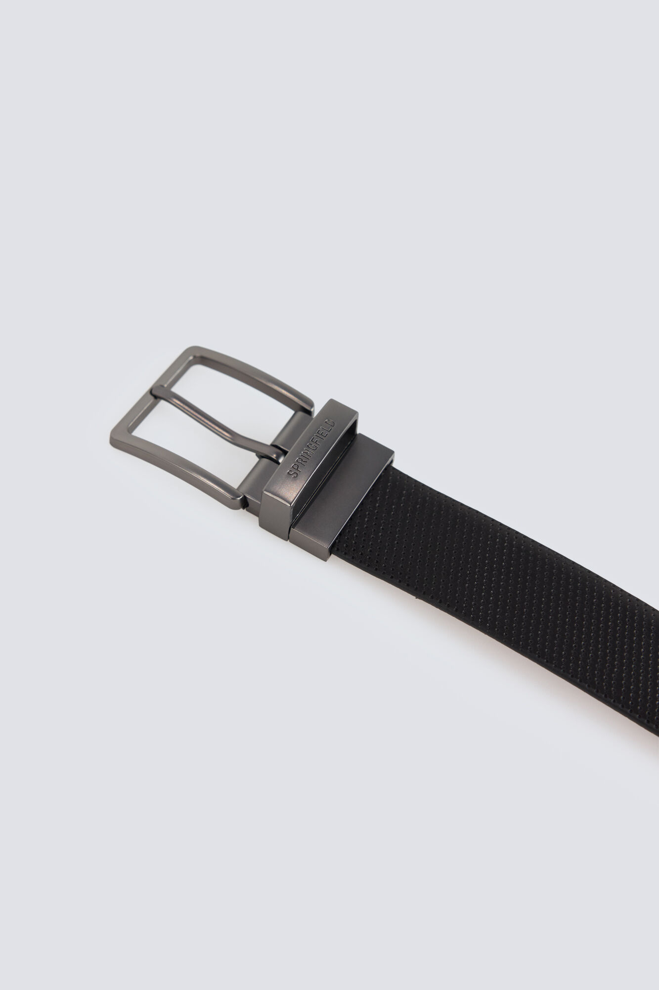 Springfield Cintur&oacute;n reversible microperforado negro