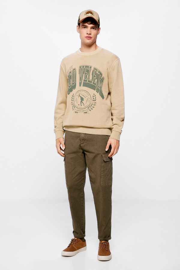 Springfield Sudadera lavada beige