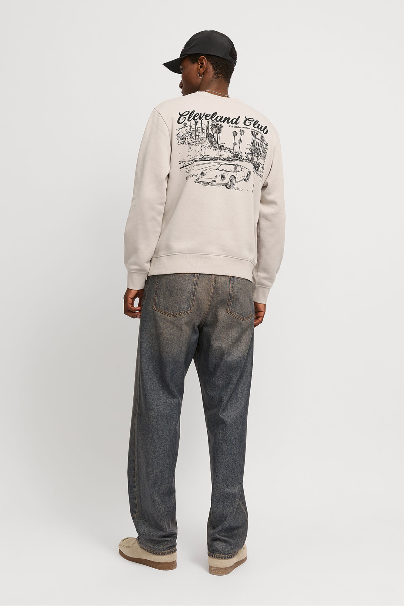 Jack & Jones Sudadera back print gris