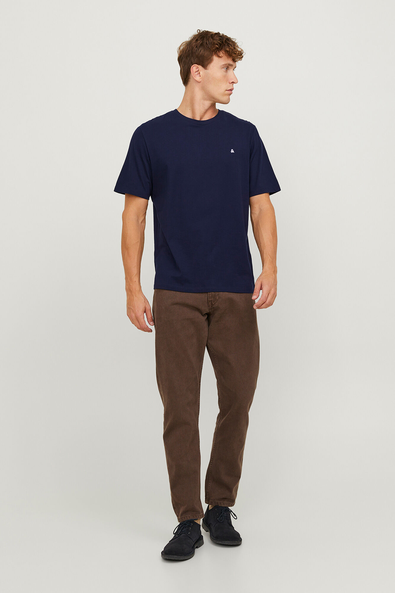 Jack & Jones Playera lisa est&aacute;ndar fit marino