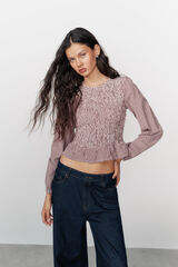 High Spirits Blusa Plaidie púrpura
