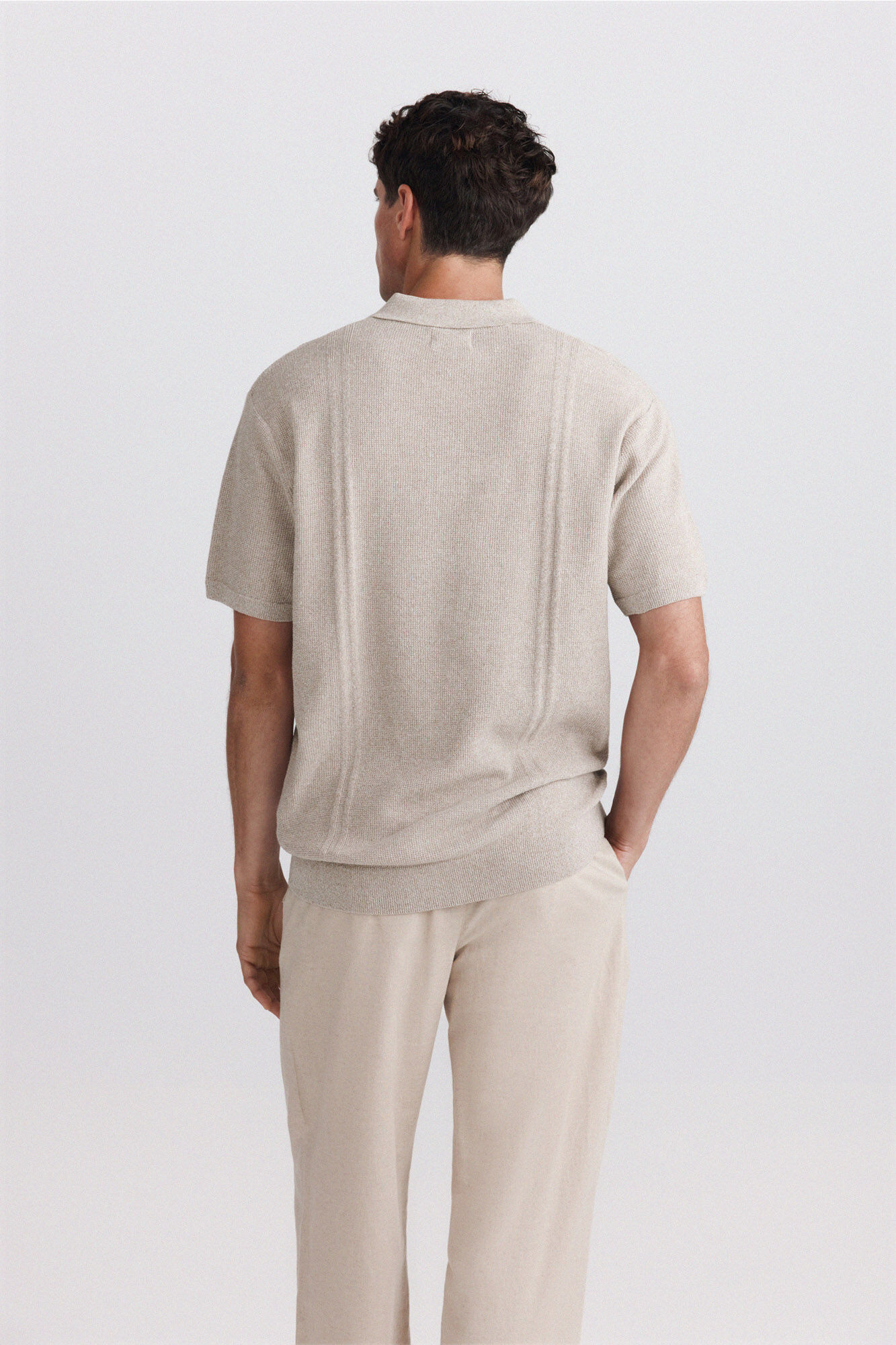 Springfield Polo b&aacute;sico de estructura beige