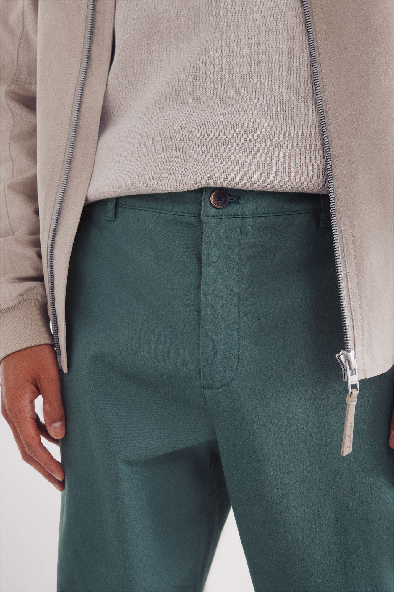 Springfield Pantal&oacute;n chino ligero slim fit caza oscuro