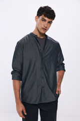 Springfield Camisa vestir bicolor negro