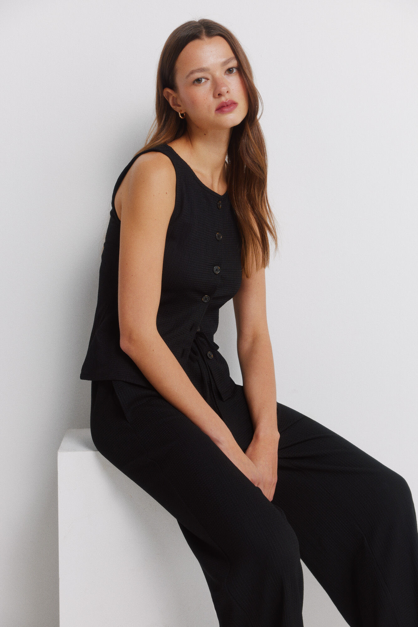 Springfield Chaleco con botones negro