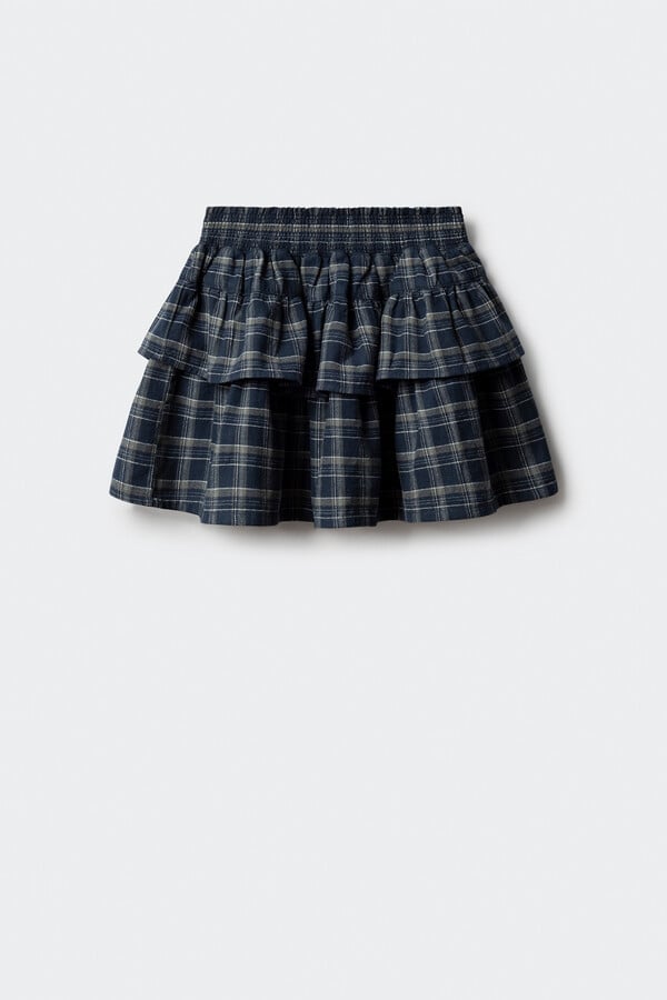 Springfield Kids Falda de cuadros con volantes niña azul
