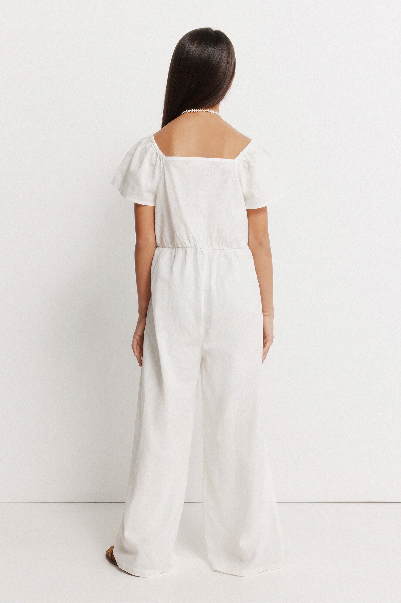 Springfield Kids Overol bordado suizo para ni&ntilde;a marfil