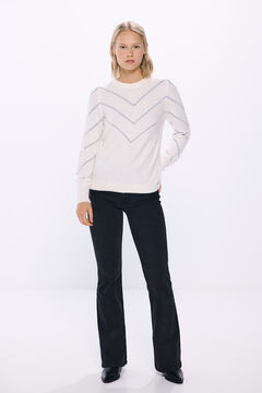 Springfield Suéter chevron lurex natural
