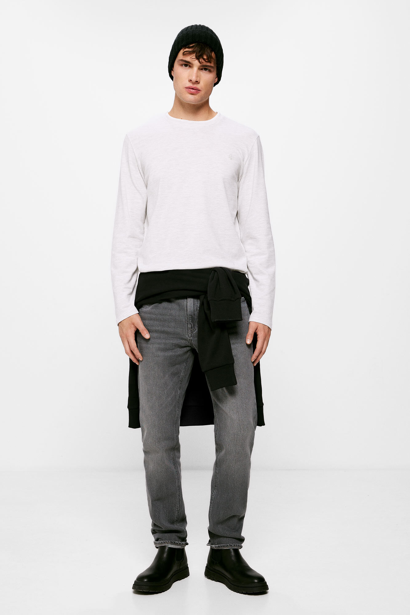 Springfield Playera manga larga piqu&eacute; gris