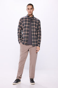 Springfield Camisa cuadros melange gris