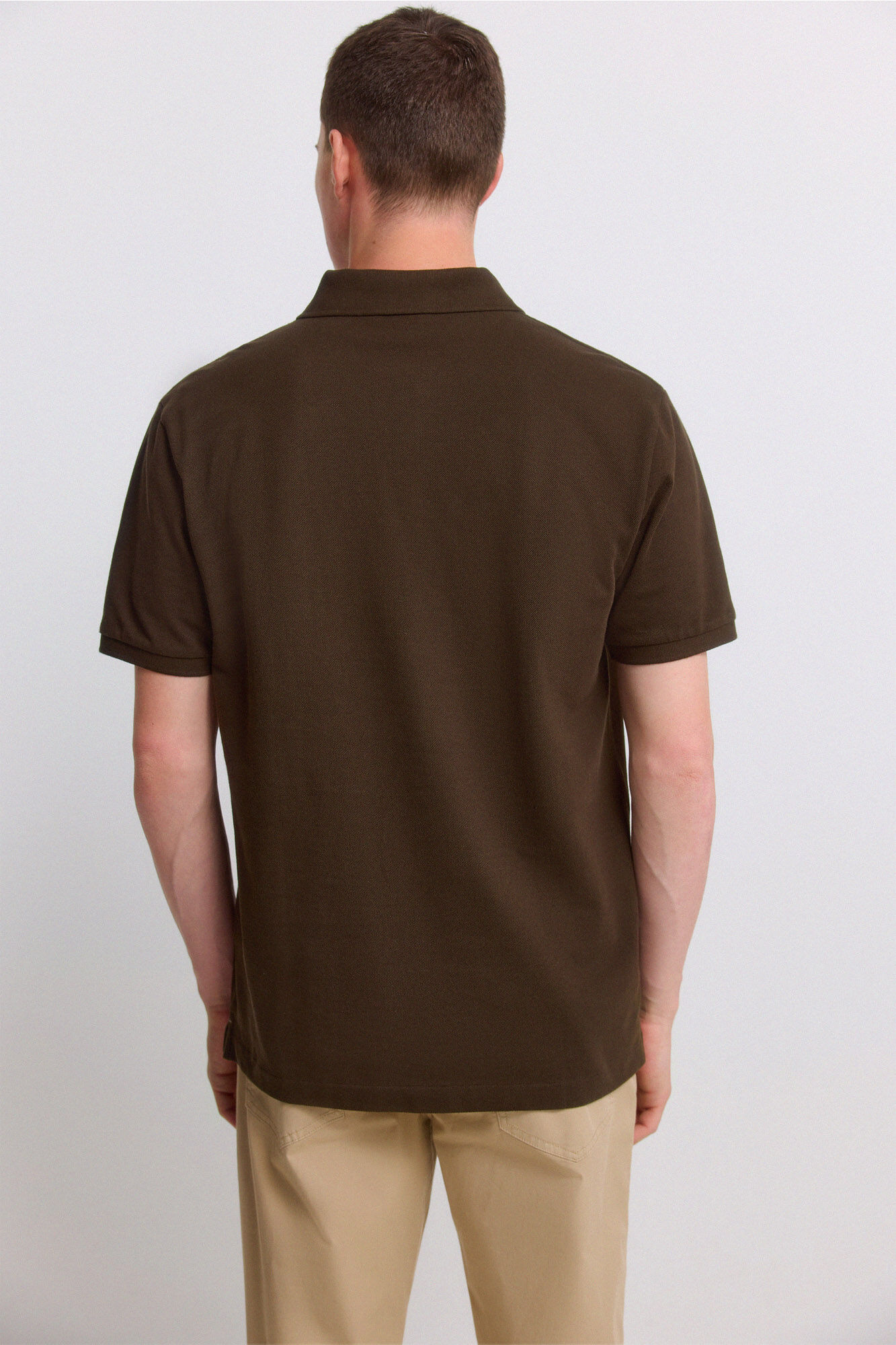Springfield Polo de piqu&eacute; b&aacute;sico Springfield regular fit caf&eacute;