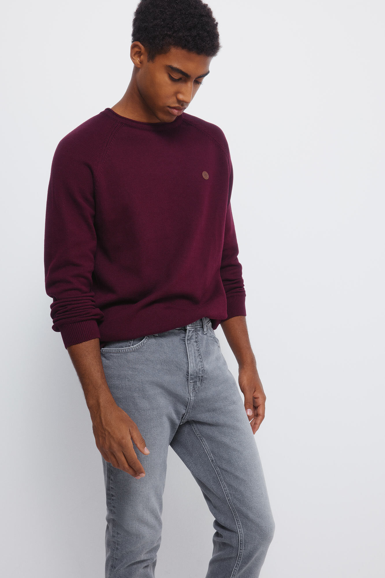 Springfield Jeans grises de lavado medio y corte entallado gris