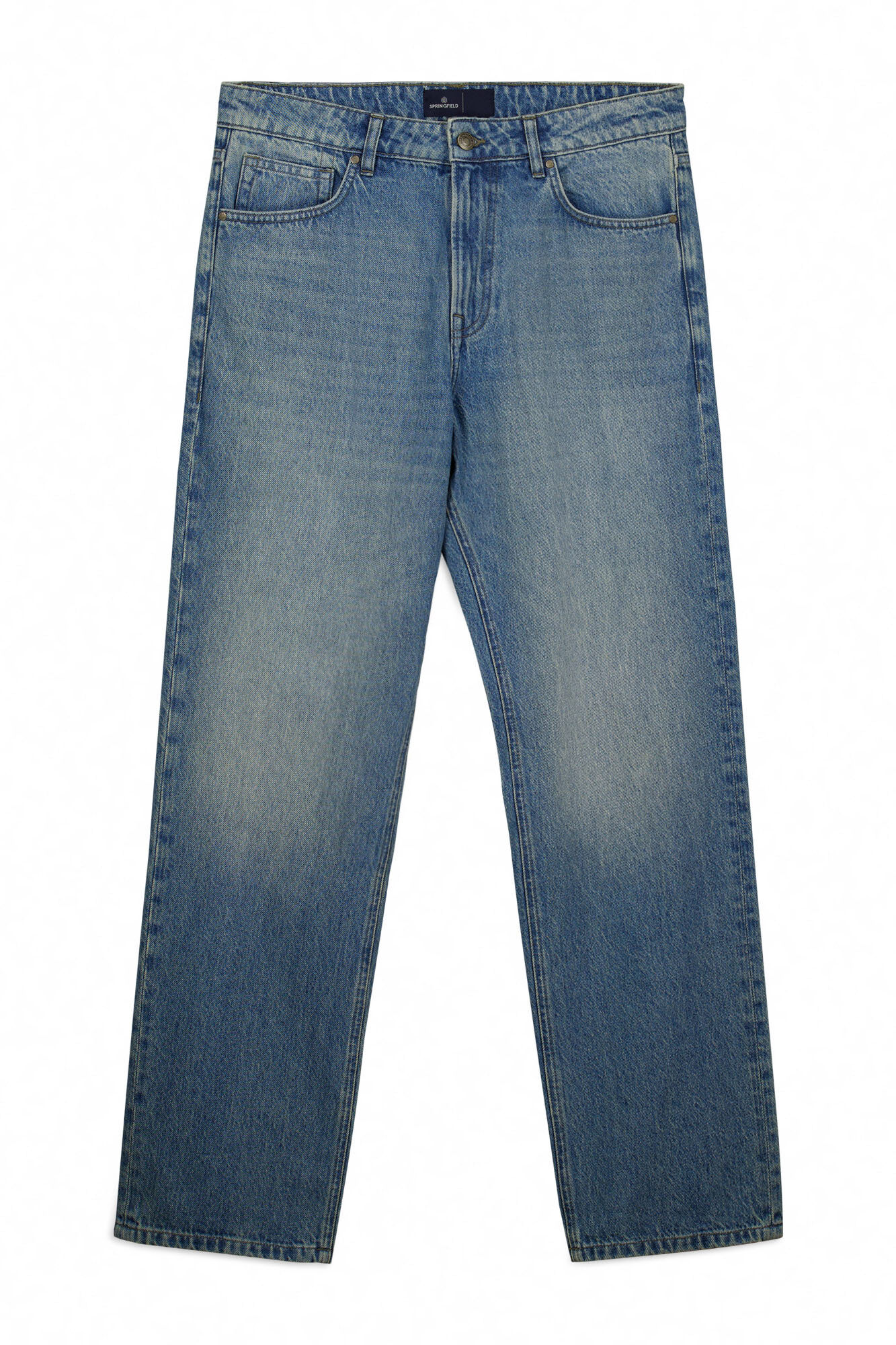 Springfield Jeans sobretintado straight fit azul