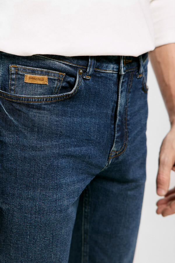 Springfield Jeans skinny lavado oscuro turquesa